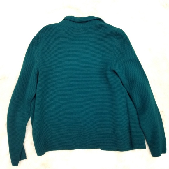 Talbots green open front ribbed knit cardigan - Picture 2 of 5